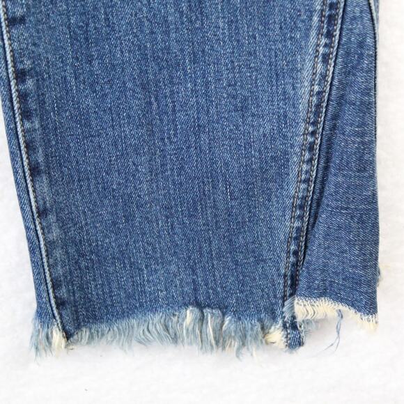 Current Elliott Jeans Womens Size 29 Blue Crop Flare Raw Hem Denim - Picture 4 of 6